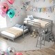preview thumbnail 1 of 13, Twin over Full Bunk Bed with Built-in Desk and Three Drawers-Grey Grey