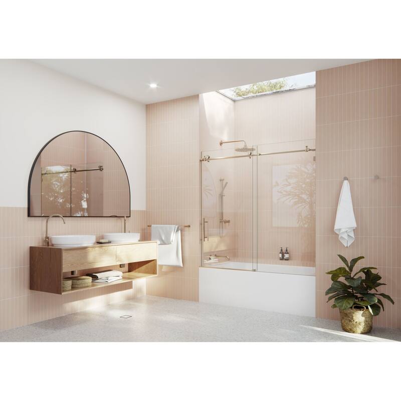 Glass Warehouse GW-B-SLD-60 Eclipse 60" High x 60" Wide Sliding - Brushed Bronze
