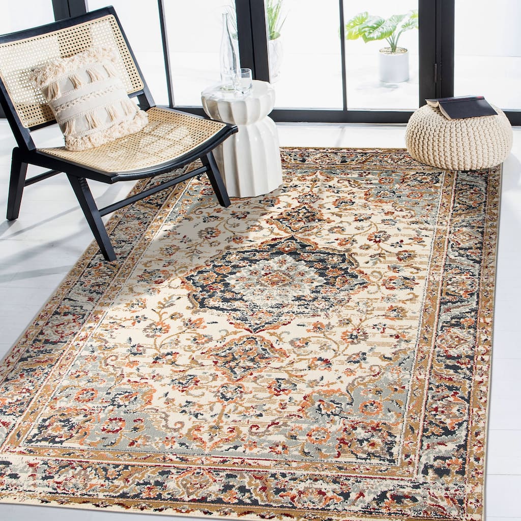 Lunette James Ivory Medallion Area Rug