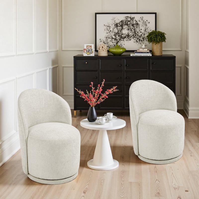 Modern Armless 360-Degree Swivel Dining Chair Barrel Chair