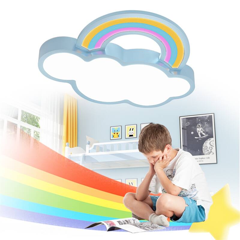 Kids Cloud-Shaped Ceiling Light W/3 Adjustable Colors Energy Saving