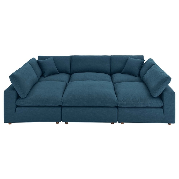 Overstuffed top sectional couch