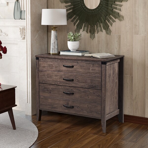 Shop Home Office Lateral File Cabinet With Two Drawers Overstock 32039967
