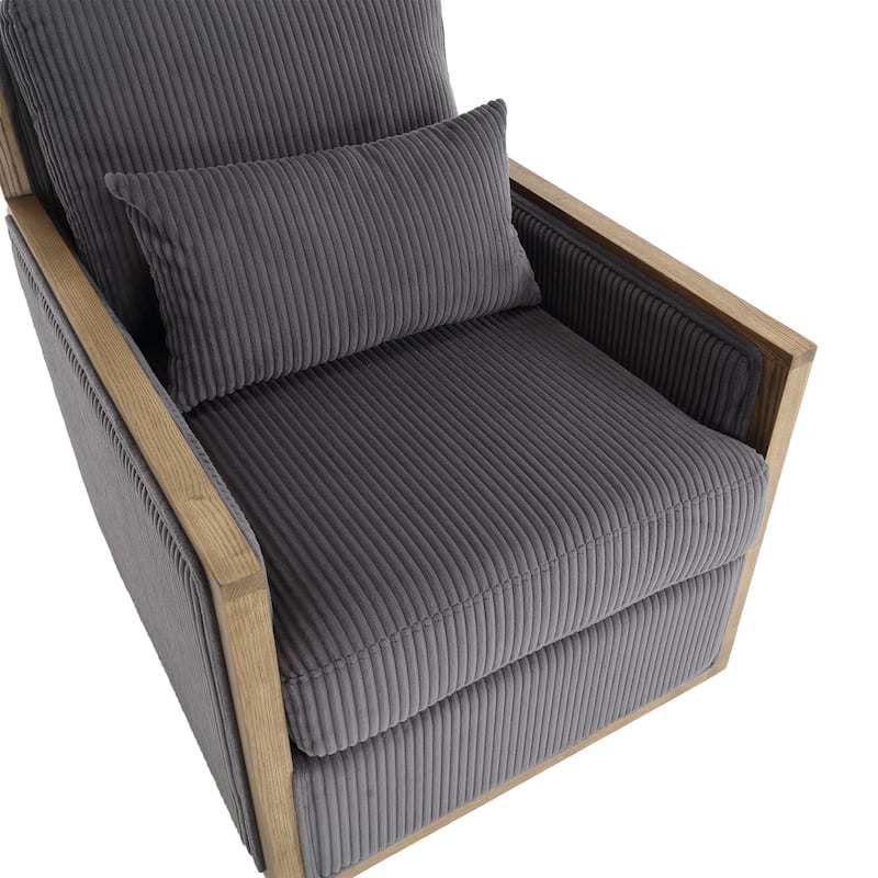 Corduroy Swivel Barrel Chair,Comfy Accent Sofa Chair for Living Room,360 Degree Swivel Barrel Club Chair