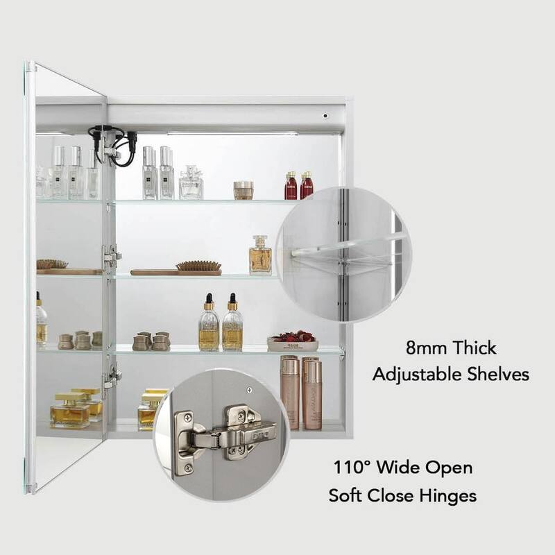 LED Medicine Cabinet with Lights and Defogger