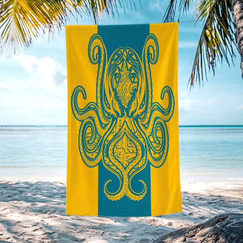 Large Turtle Shark Seahorse Beach Towel Pool Swimming Towels 30" X 60", 35"x70" - Octopus - 35"x70"