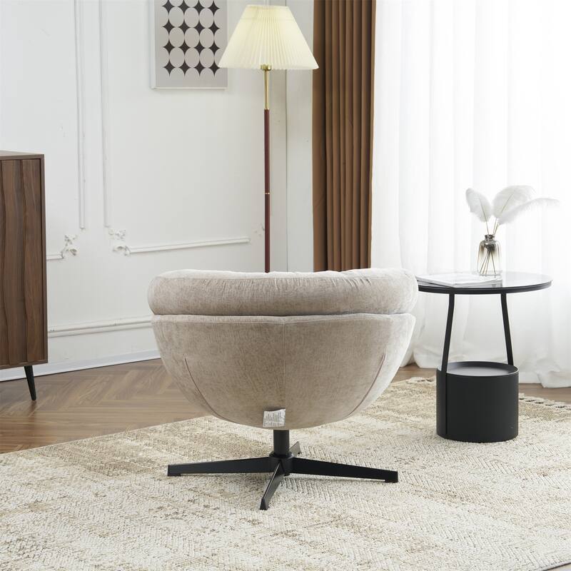 Ergonomic Chenille Office Chair Swivel Chair, Rotating Chair Club Chair Accent Chair with Removable Cushion