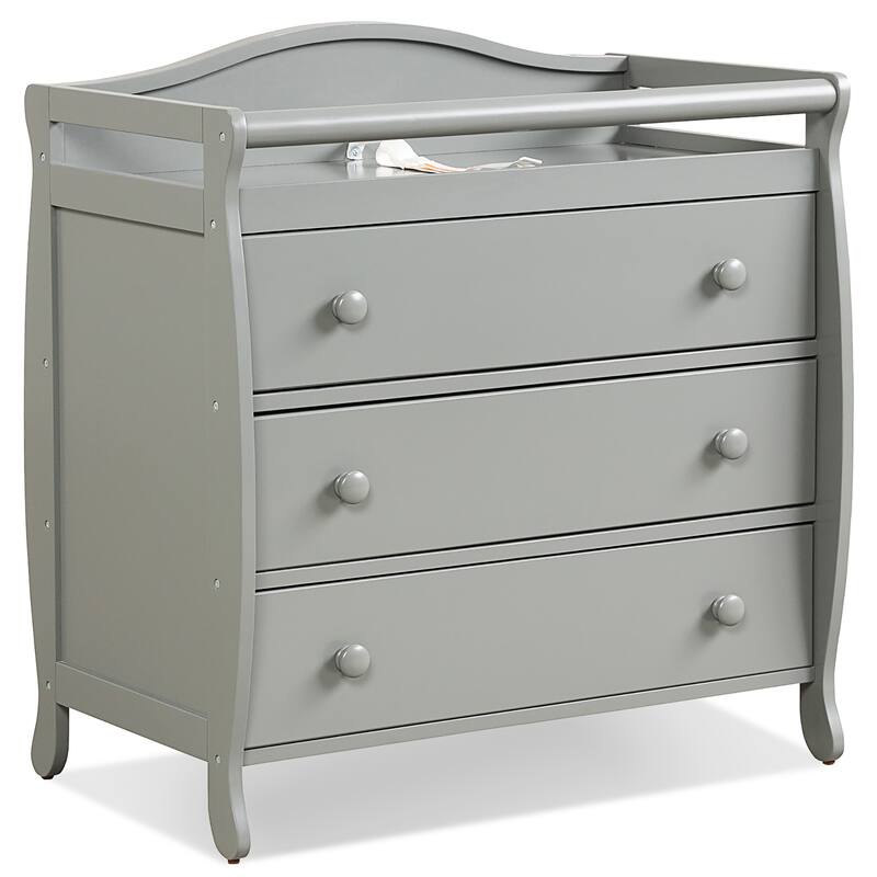 3 Drawer Changing Table Infant Diaper Changing Station with Drawers - Grey