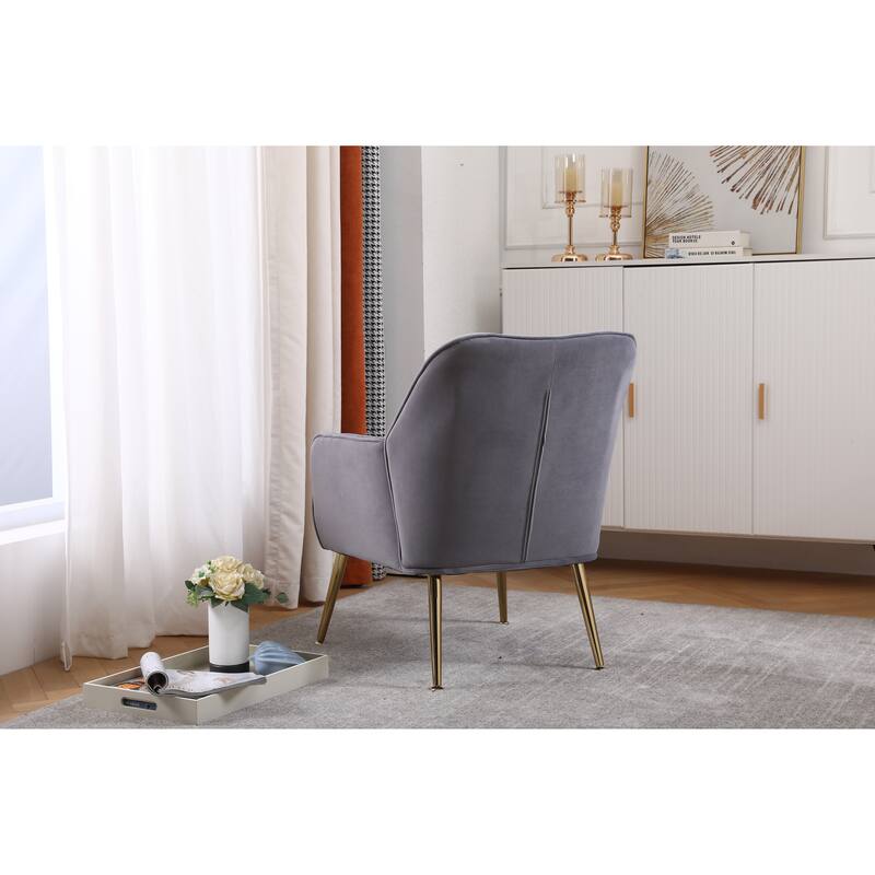 Modern Velvet Easy Assemble Sherpa Armchair for Living Room,Bedroom
