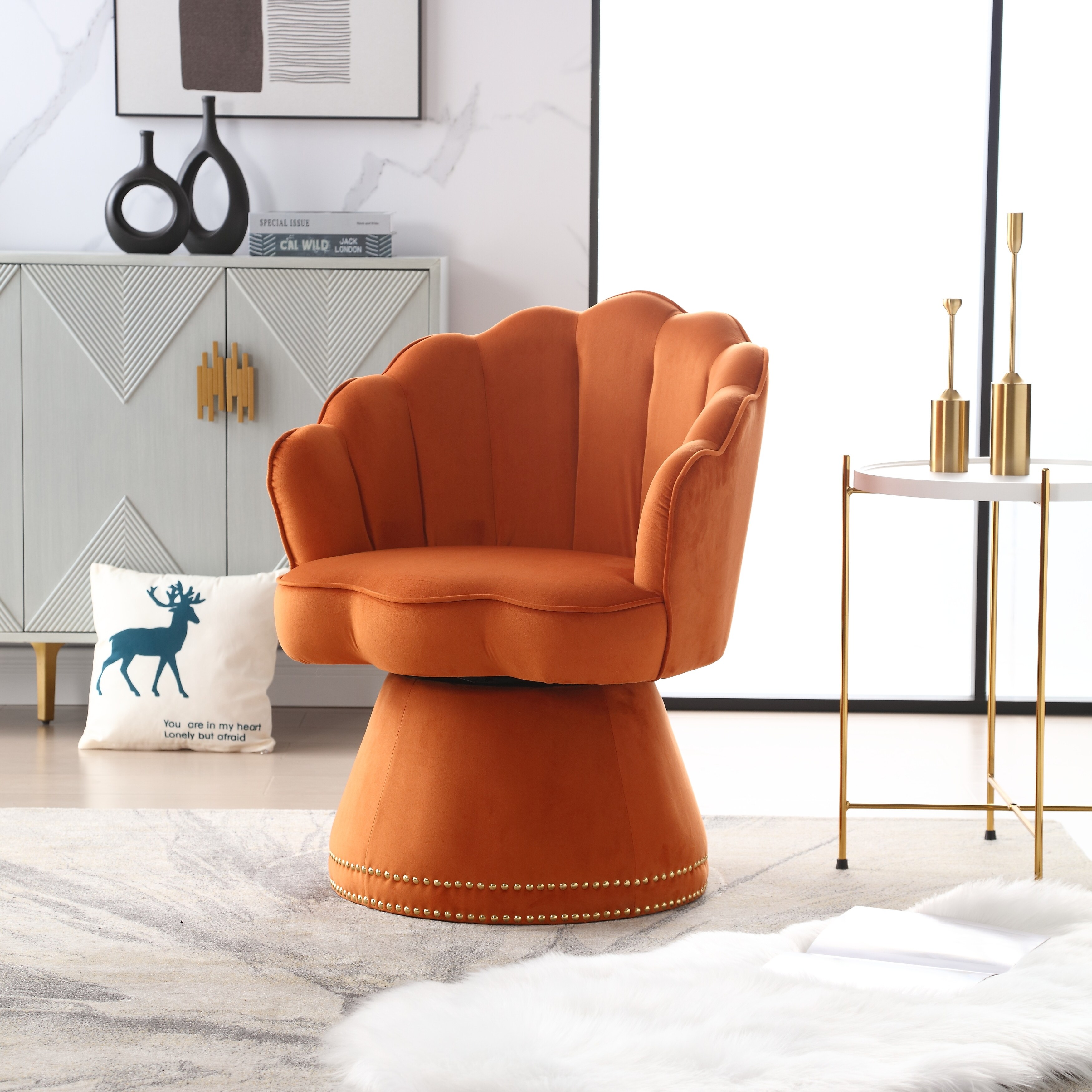 Scallop swivel chair deals