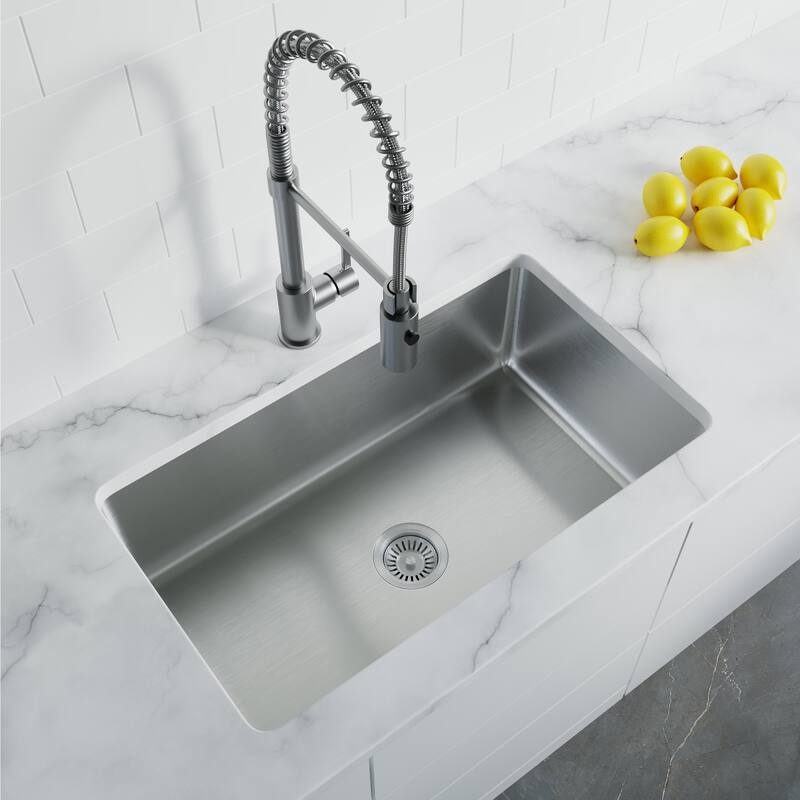 Dowell Undermount Single Bowl Stainless Steel Kitchen Sink - Small Radius Corners