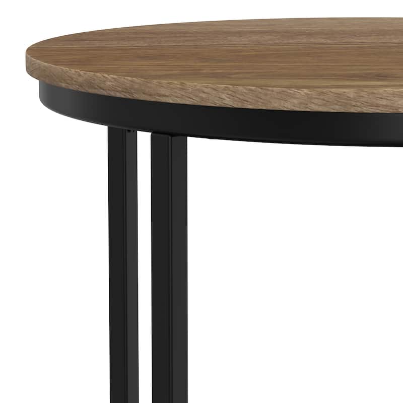 WYNDENHALL Alrich Industrial 18 inch Wide Metal Round Accent Side Table - 18 W x 18 D x 24 H