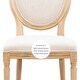 preview thumbnail 12 of 10, Linon Daphne Natural Brown Elm Wood/ Linen Oval Back Chair (Set of 2)
