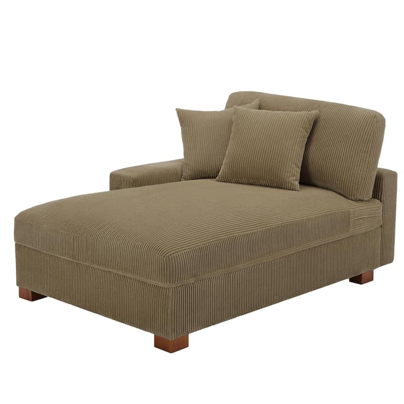 Modern L-Shaped Corduroy Modular Sectional Couch Sofa with Pillows