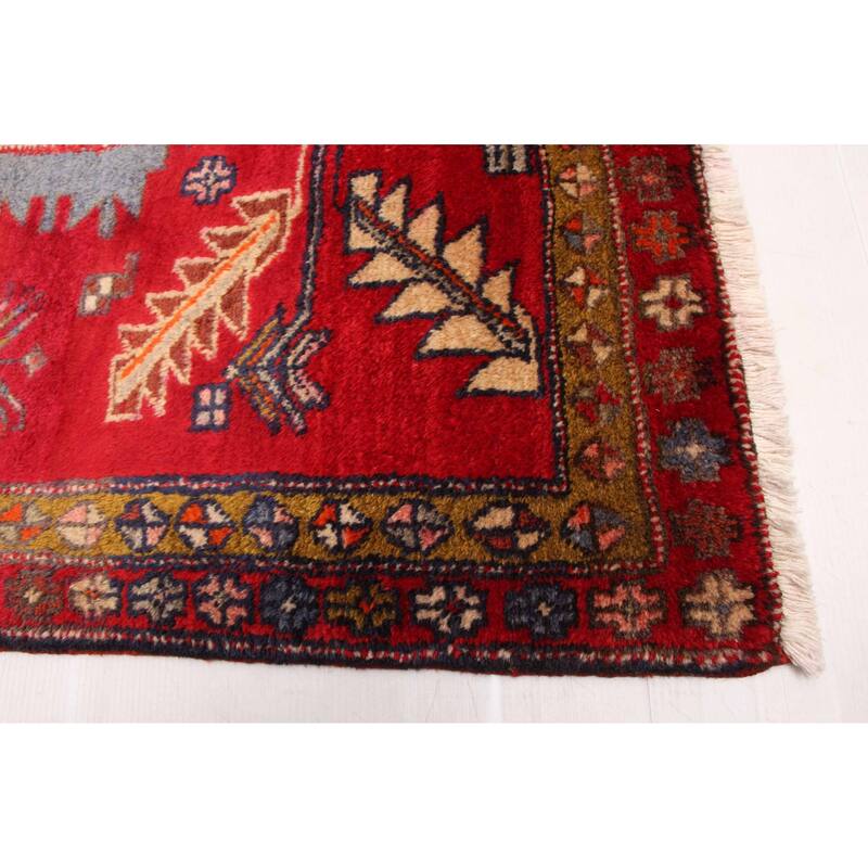 ECARPETGALLERY Hand-knotted Konya Anatolian Red Wool Rug - 4'11 x 11'1