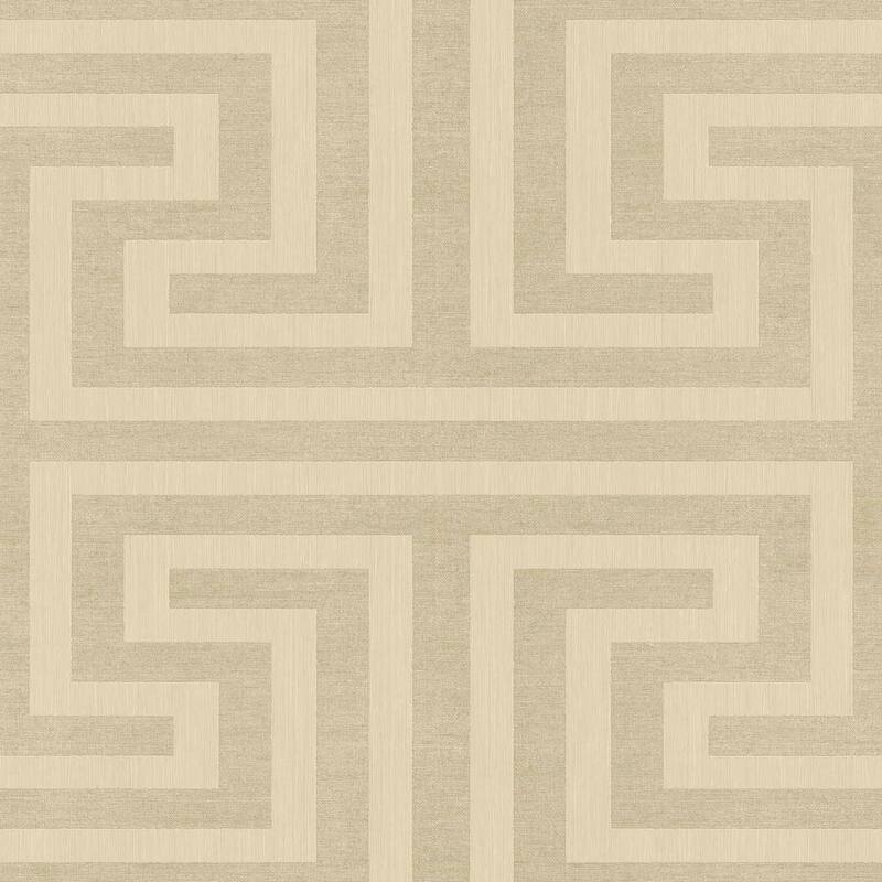 Galerie Wallcoverings Synergy Collection Geometric Maze Matte Finish Vinyl on Non-woven Wallpaper Roll - 33-feet long x 21-inches wide - Brown