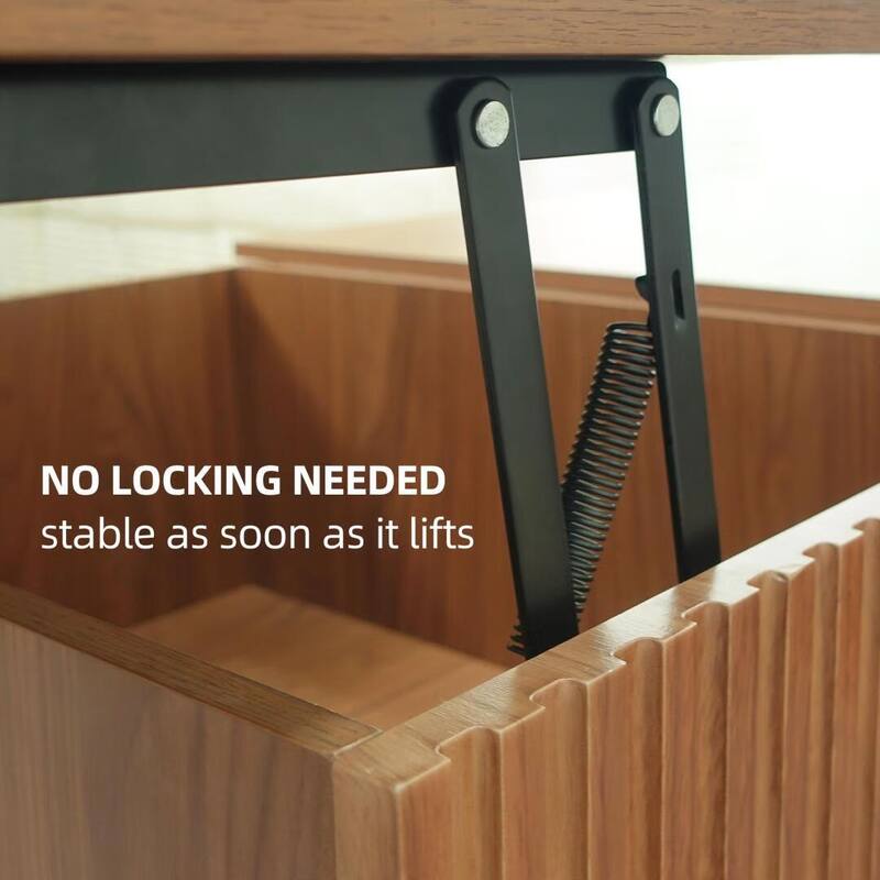 51.1'' Modern Lift-Top Coffee Table with Hidden Storage & Sliding Drawers, Satin Walnut Finish, Rectangular Center Table