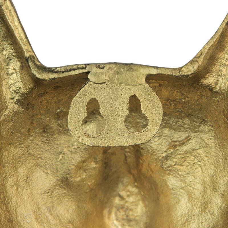 Gold Mouse Head Wall Hanging With Spectacles Quirky Cast Aluminum