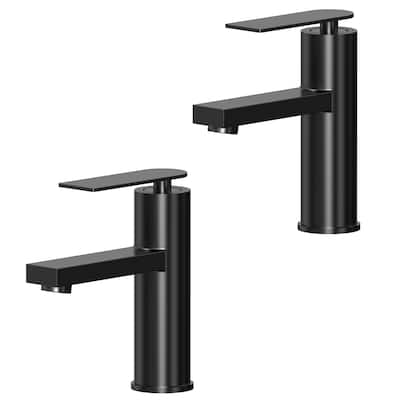GRANDJOY 2-Pack Modern Single Handle Bathroom Vanity Faucet, Single-Hole Installation