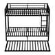 preview thumbnail 5 of 10, Twin XL over Twin XL Metal Bunk Bed Frame with Twin Size Trundle, Plastic Stoppers, Built-in Ladder and Full-Length Guardrails