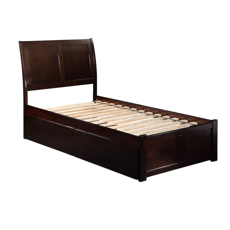 Platform Bed with Storage & Turbo Charger - Headboard, Slats & Rails Included
