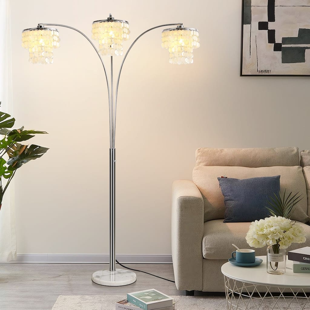 Brio 90" 3-Light Modern Arc Floor Lamp - 90