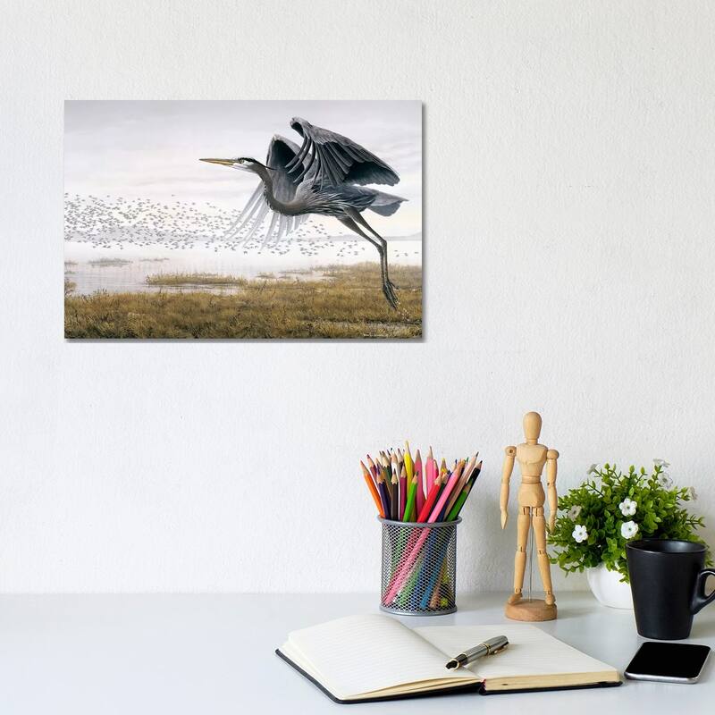 iCanvas "Heron Sandpipers" by Don Li-Leger Canvas Print - 8x12x0.75