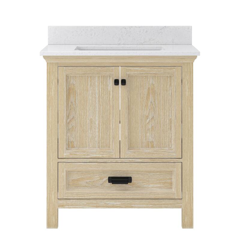 CRAFT + MAIN BAVT3122D-QCV Brantley 30" Free Standing Single Basin - Winter Oak
