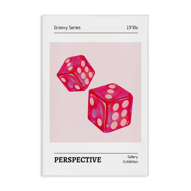 Stupell Pink Dice Pair Canvas Wall Art Design By LSR Design Studio - 24 x 36