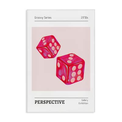 Stupell Pink Dice Pair Canvas Wall Art Design By LSR Design Studio