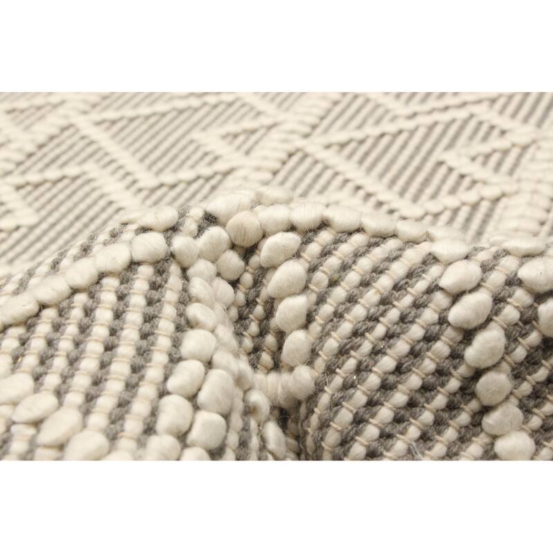 ECARPETGALLERY Braid weave Sienna Cream Wool Rug - 5'0 x 8'2