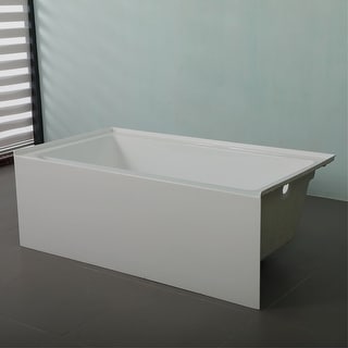 Acrylic Skirted Bathtub,Contemporary Apron-Front Soaking Tub,White ...