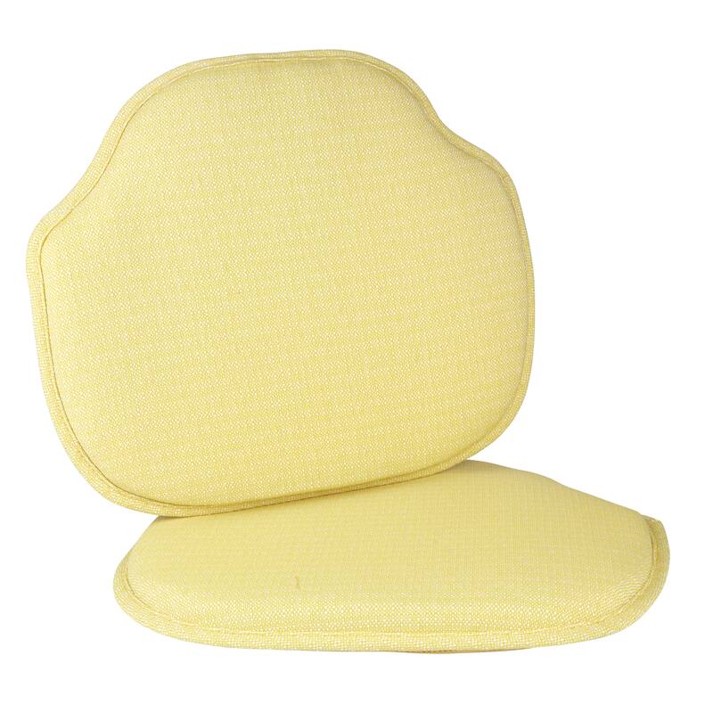 Klear Vu Gripper Omega Windsor Dining Chair Cushion Set - Set of 2 - Yellow