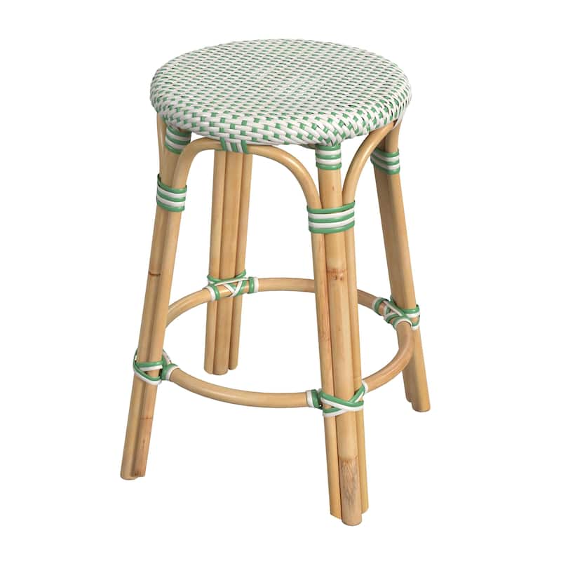 Tobias 24" Rattan Round Counter Stool