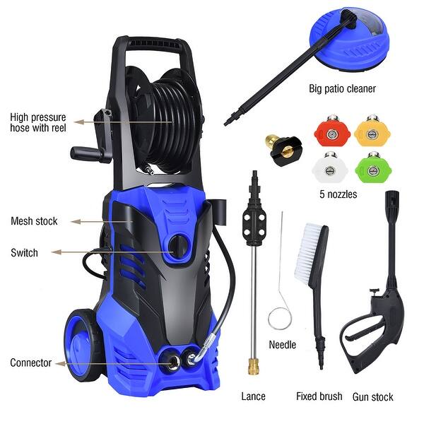 Shop Costway 3000psi Electric High Pressure Washer Machine 2 Gpm 2000w W 11 5 X11 X29 On Sale Overstock 18242533
