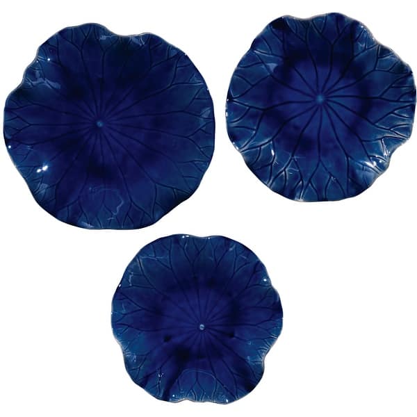 slide 2 of 8, Uttermost Abella Blue Ceramic Wall Decor (Set of 3)