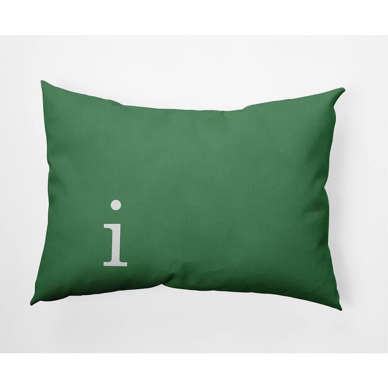 Modern Monogram Indoor/Outdoor Throw Pillow-I - Sage - 14" x 20"