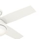 preview thumbnail 11 of 21, Hunter 44" Dempsey Low Profile Outdoor Ceiling Fan with LED Light Kit and Handheld Remote, Damp Rated, Contemporary, Industrial