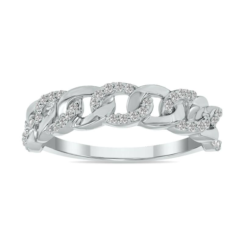 Marquee Jewels 1/3 CTW Chain Style Lab Grown Diamond Band in 10K White Gold (F-G Color, VS1- VS2 Clarity)