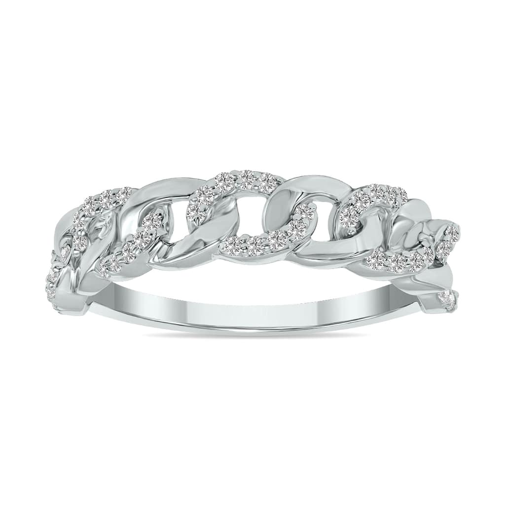 Marquee Jewels 1/3 CTW Chain Style Lab Grown Diamond Band in 10K White Gold (F-G Color, VS1- VS2 Clarity)
