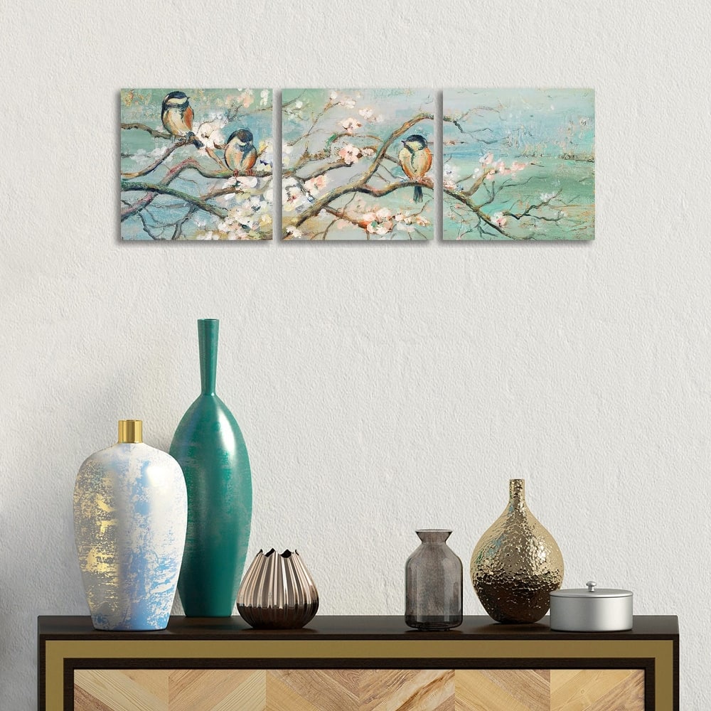 iCanvas "Spring Branch with Birds" by Patricia Pinto 3-Piece Canvas Wall Art Set