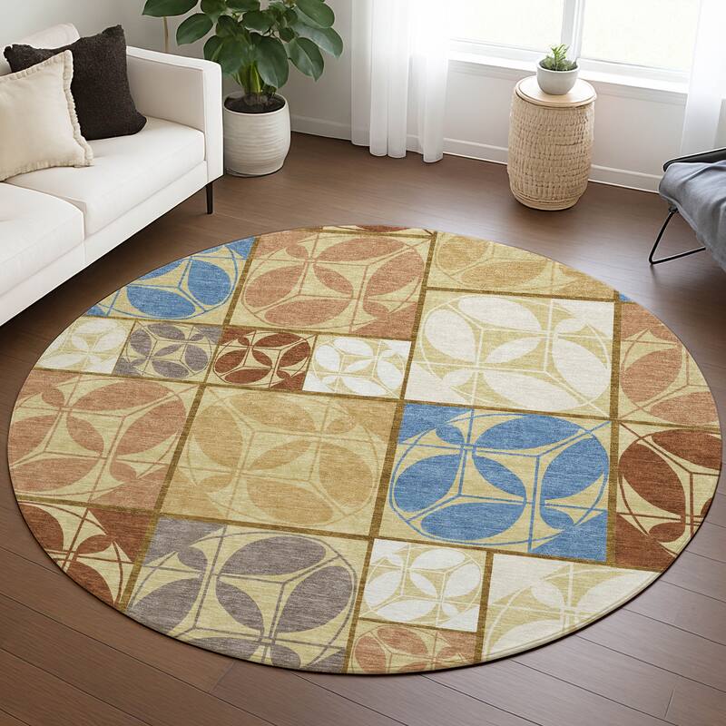 Machine Washable Indoor/ Outdoor Patch Lupton Chantille Rug
