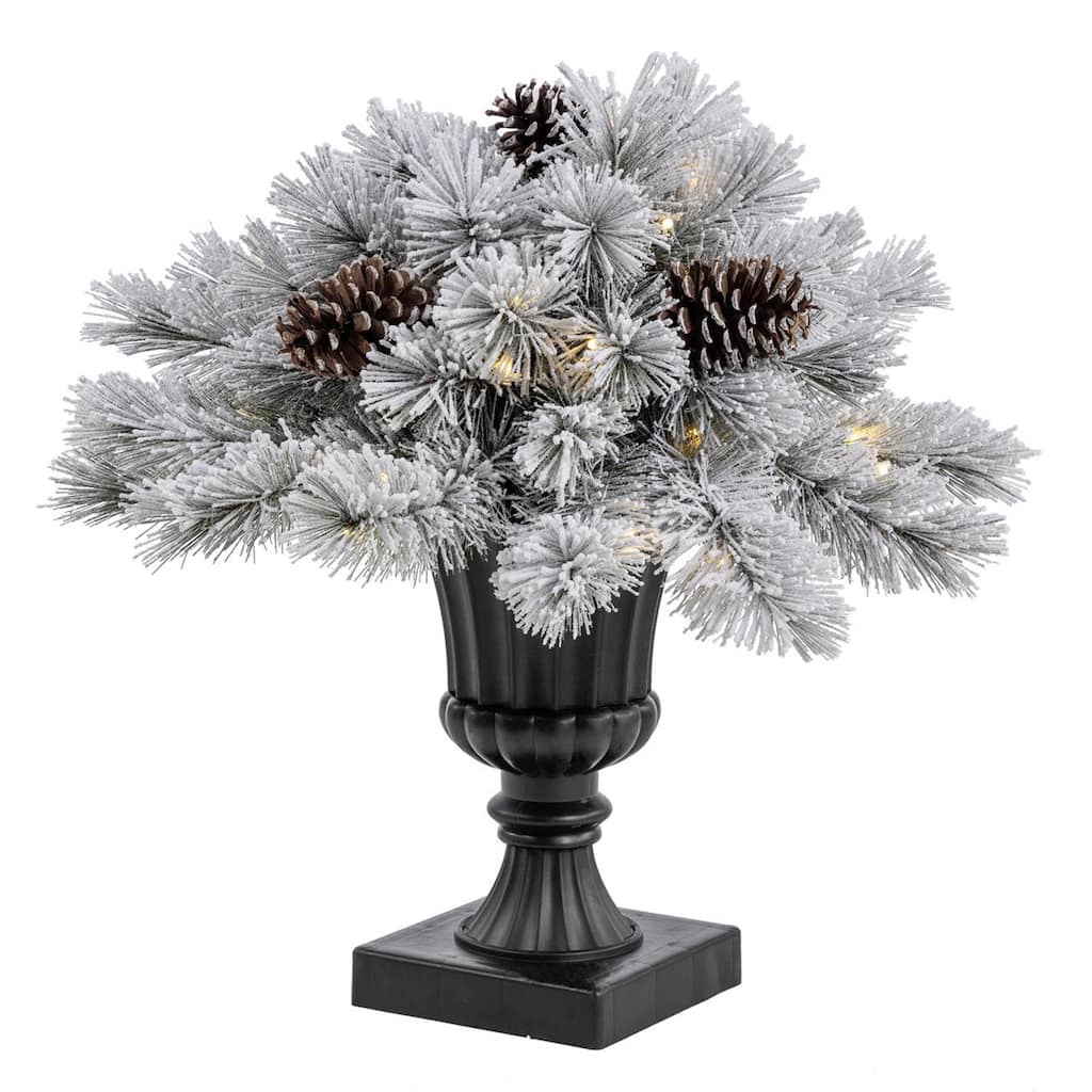Celebrations 2 ft. Full LED 35 ct Snowy Color Changing Porch Bush - Black