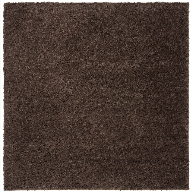 SAFAVIEH August Shag Solid 1.2-inch Thick Area Rug - 9' x 9' Square - Brown