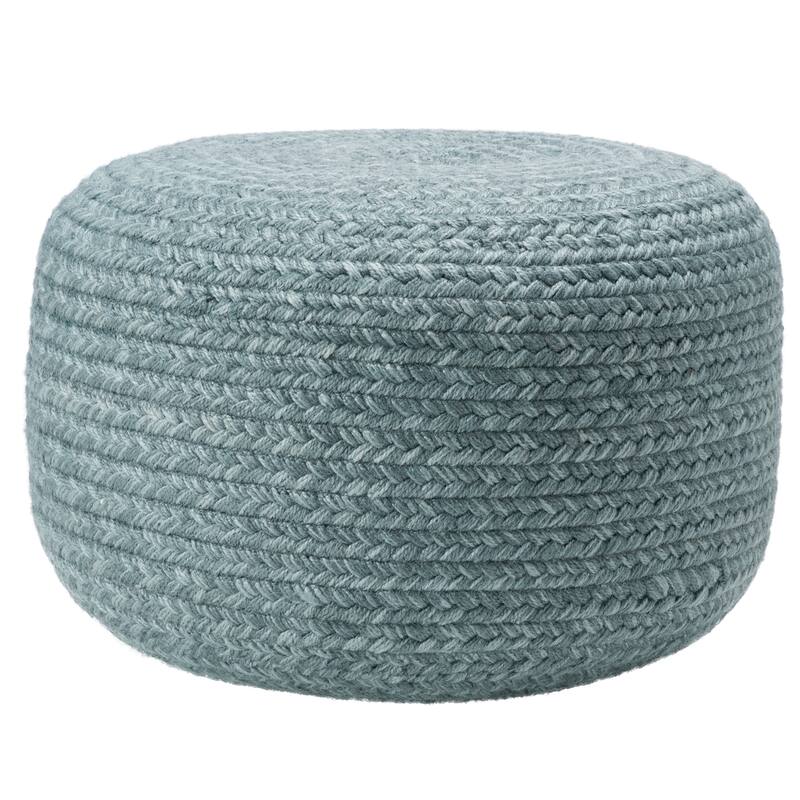 Santa Rosa Indoor and Outdoor Cylinder Pouf - 18"X18"X12" - Heather Blue