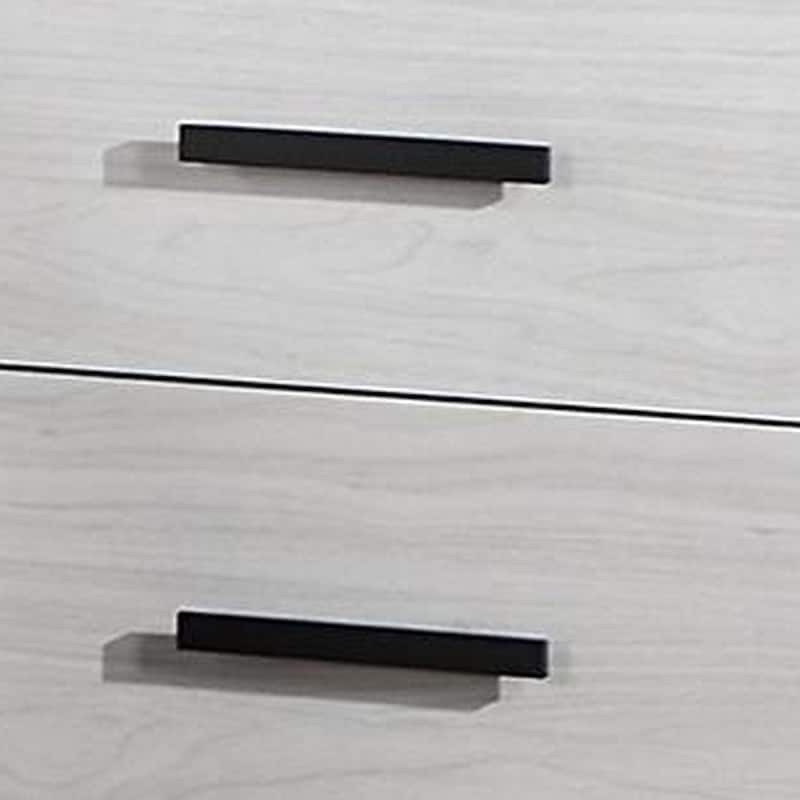 Kopa 26 Inch Nightstand with 2 Drawers, Black Handles, White Wood Finish