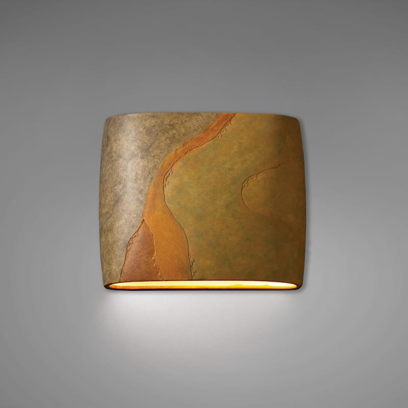Copper Grove Schinop 2-light Yellow Slate Oval Outdoor Wall Sconce with Closed Top