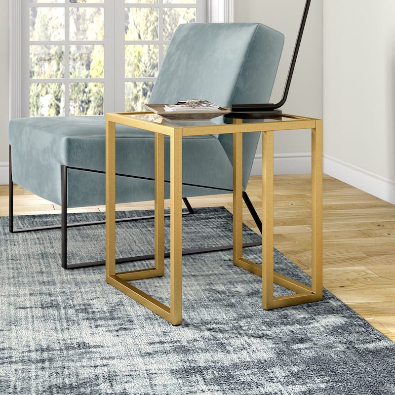 Oscar 20'' Wide Square Side Table - 20" Wide - Brass