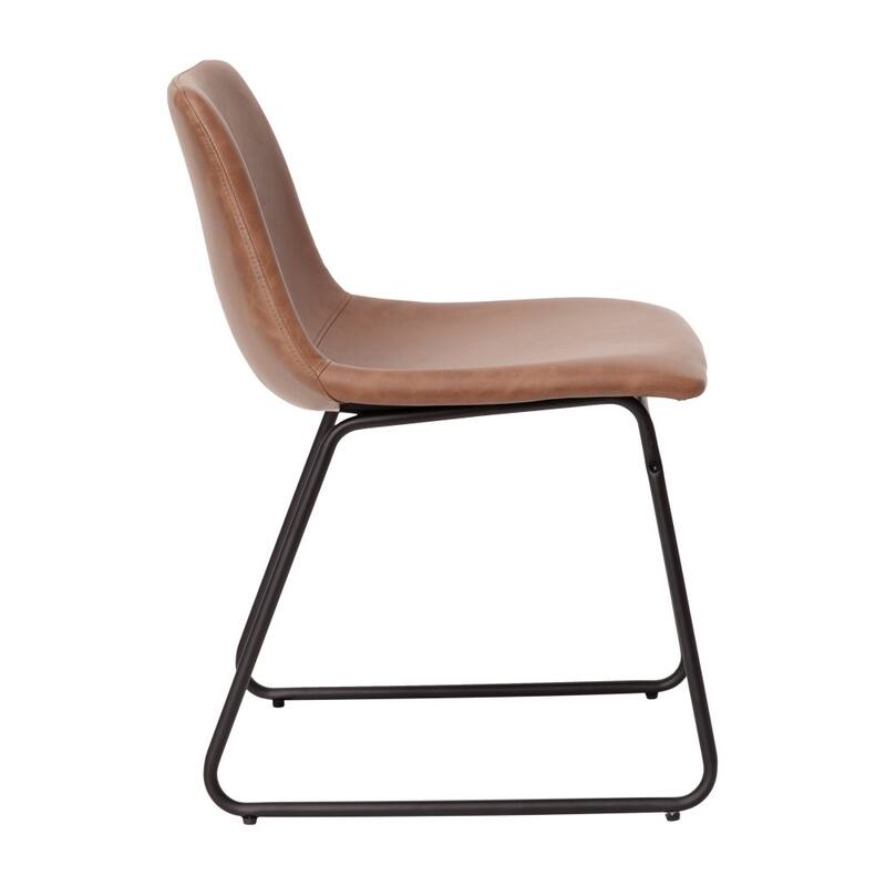 18 Inch Indoor Dining Table Chairs, LeatherSoft Upholstery-Set of 2