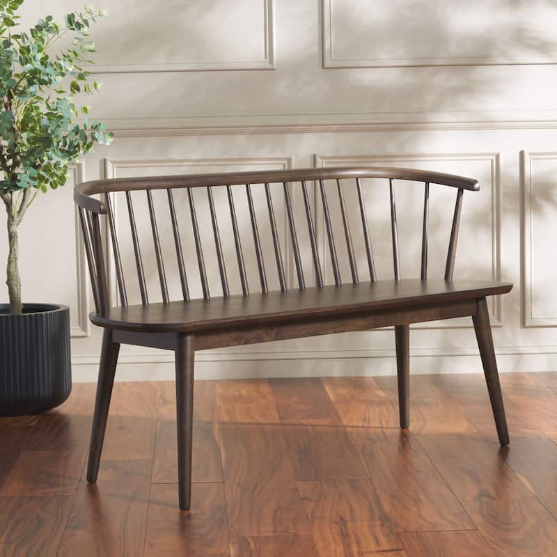 SAFAVIEH Sibyl Farmhouse Solid Wood Spindle Bench - 53"W x 19"D x 31"H